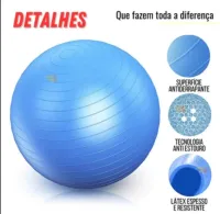 Bola de Ginástica Suíça Yoga Pilates Bola de Pilates Inflável Anti Estouro com bomba para encher - Foto 4