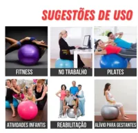 Bola de Ginástica Suíça Yoga Pilates Bola de Pilates Inflável Anti Estouro com bomba para encher - Foto 5