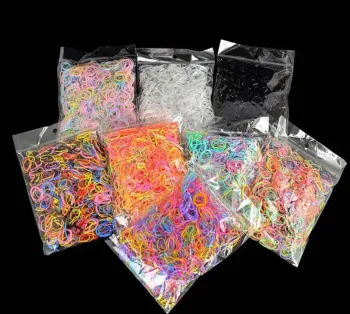 100 PEÇAS Baby Aldult TPU Elásticos Descartáveis Para Crianças Faixas De Cabelo Elásticas Meninas De Borracha - Foto 2