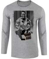 Camiseta manga longa Infantil ou Adulto arnold schwarzenegger work hard croos fit academia - Foto 2