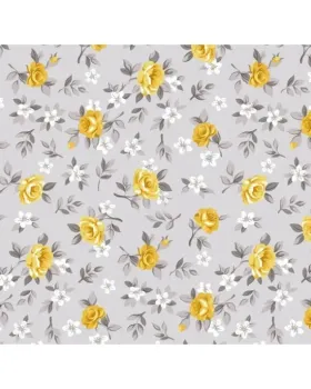 TECIDO CALDEIRA LÚCIA AMARELO COM CINZA  COR 16 