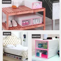 Kit Caixas Organizadoras Para Tênis Sapatos Multiuso Empilhável Tampa Flip Feminino Masculino - Foto 3