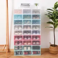 Kit Caixas Organizadoras Para Tênis Sapatos Multiuso Empilhável Tampa Flip Feminino Masculino - Foto 4