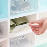 Kit Caixas Organizadoras Para Tênis Sapatos Multiuso Empilhável Tampa Flip Feminino Masculino - Foto 5