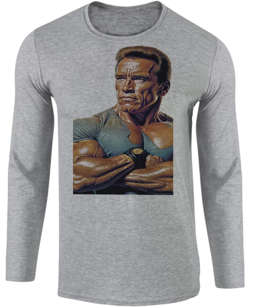 Camiseta manga longa Infantil ou Adulto arnold schwarzenegger musculação