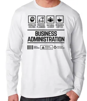 Camiseta manga longa Infantil ou Adulto Administração de empresas