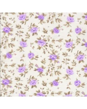  TECIDO CALDEIRA LÚCIA FUNDO CRU COM LILÁS COR 10