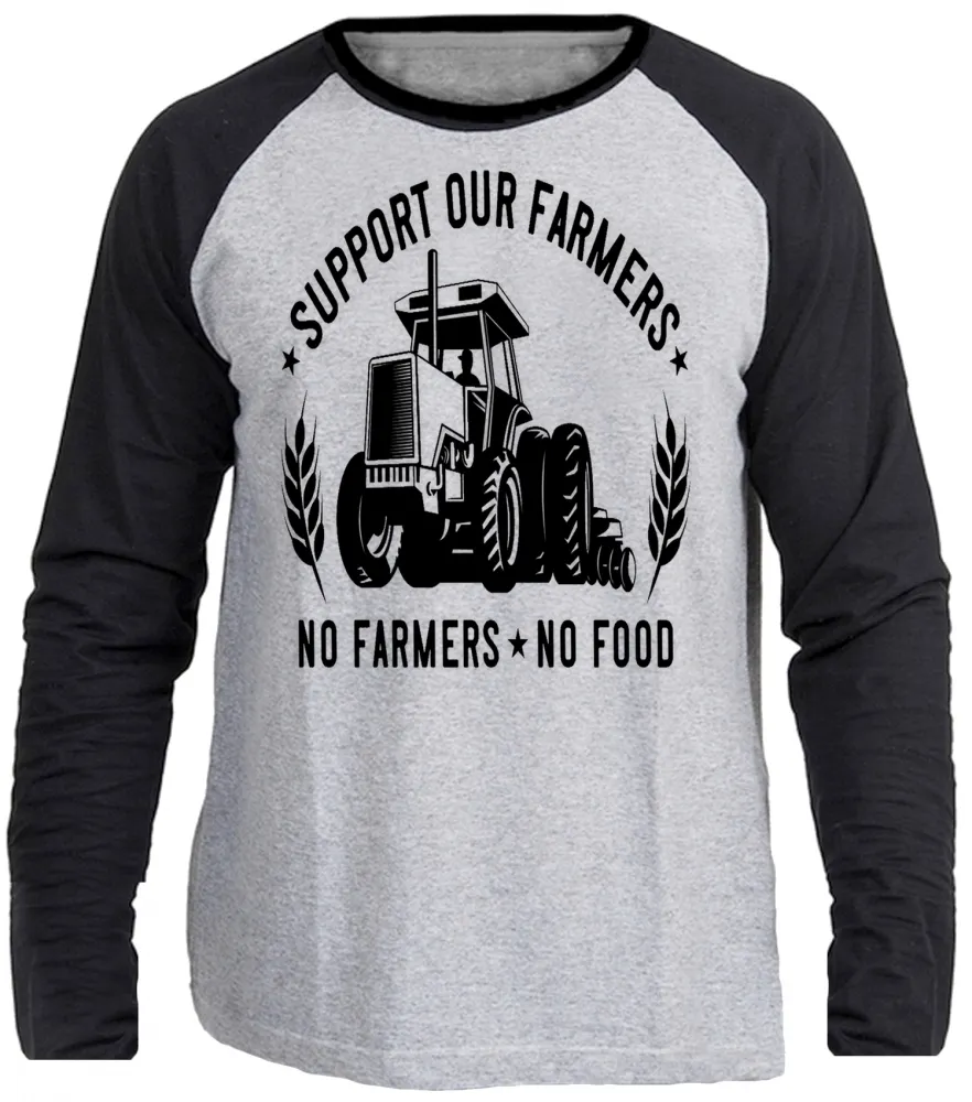  Camiseta manga longa Infantil ou Adulto Agricultor trator colono fazendeiro Imagem