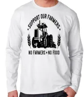  Camiseta manga longa Infantil ou Adulto Agricultor trator colono fazendeiro - Foto 2
