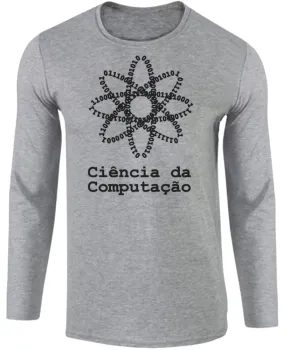 Camiseta manga longa Infantil ou Adulto Ciência da computação binario - Foto 2