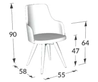Cadeira Giratória Ella com Braços - Foto 8