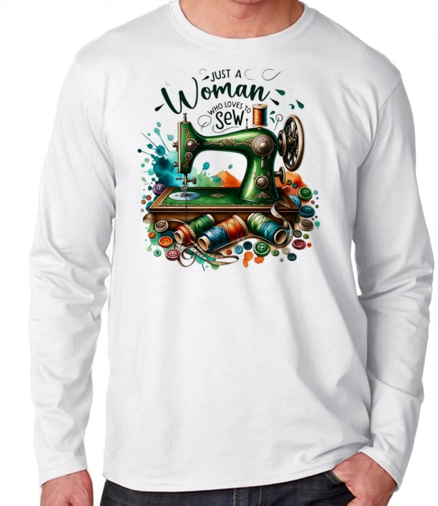 Camiseta manga longa Infantil ou Adulto Costureira costura profissão Imagem