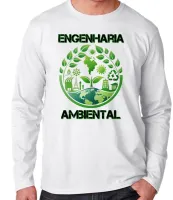 Camiseta manga longa Infantil ou Adulto Engenharia Ambiental profissão - Foto 3