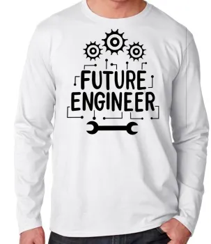 Camiseta manga longa Infantil ou Adulto Futuro engenheiro engenharia