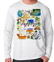 Camiseta manga longa Infantil ou Adulto Geografia professor  estudante - Foto 2