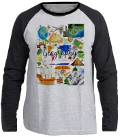 Camiseta manga longa Infantil ou Adulto Geografia professor  estudante - Foto 3