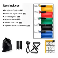 Kit 11 Elastico Extensor Treino Funcional Academia Em Casa Ginastica - Foto 7