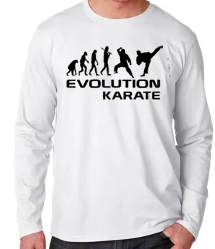 Camiseta manga longa Infantil ou Adulto Karate arte marcial luta