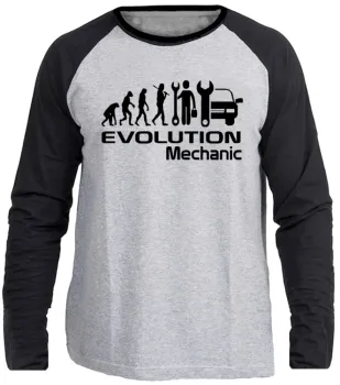 Camiseta manga longa Infantil ou Adulto Mecanico carros oficina evolução