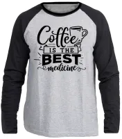 Camiseta manga longa Infantil ou Adulto Medicina Café melhor remédio - Foto 3