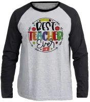 Camiseta manga longa Infantil ou Adulto Melhor professor professora Teacher - Foto 3
