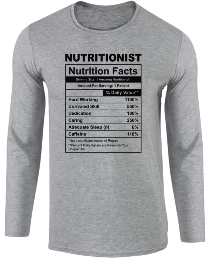 Camiseta manga longa Infantil ou Adulto Nutrição nutricionista profissão