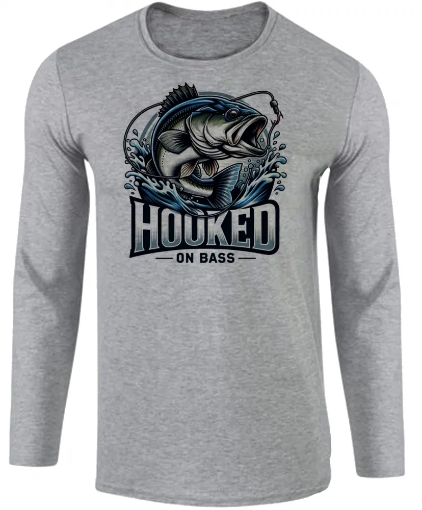 Camiseta manga longa Infantil ou Adulto Pescador peixe pescaria anzol