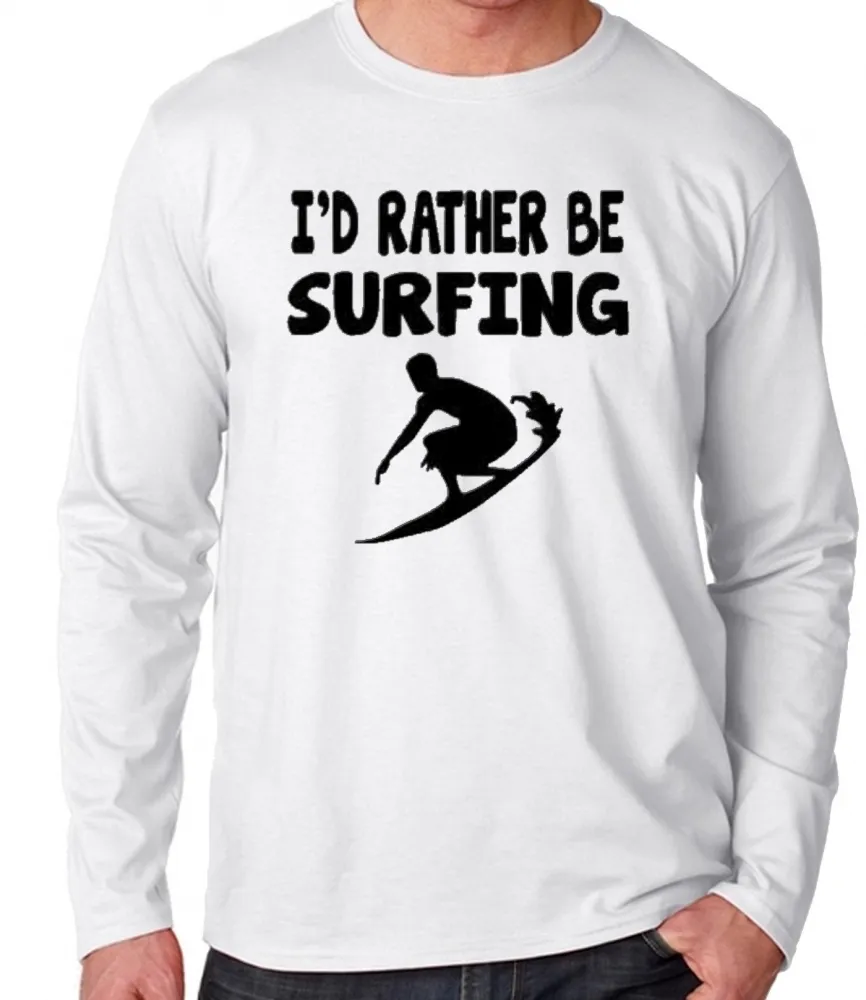 Camiseta manga longa Infantil ou Adulto Surf surfista praia ferias Imagem