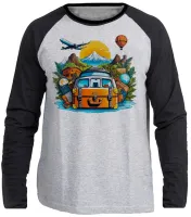 Camiseta manga longa Infantil ou Adulto Turismo turista estudante - Foto 3