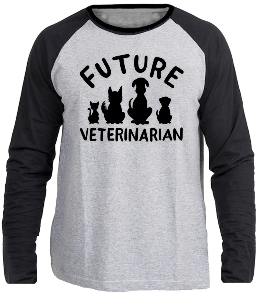 Camiseta manga longa Infantil ou Adulto Veterinario medico pet