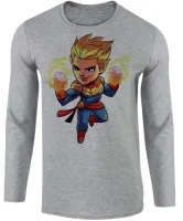Camiseta manga longa Infantil ou Adulto Capitã Marvel heroi vingadores - Foto 2