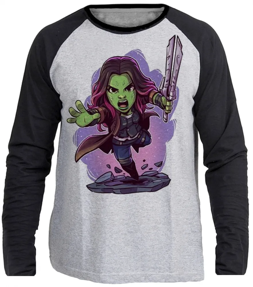 Camiseta manga longa Infantil ou Adulto Gamora guardioes da galaxia Imagem
