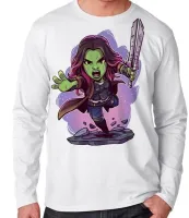 Camiseta manga longa Infantil ou Adulto Gamora guardioes da galaxia - Foto 3