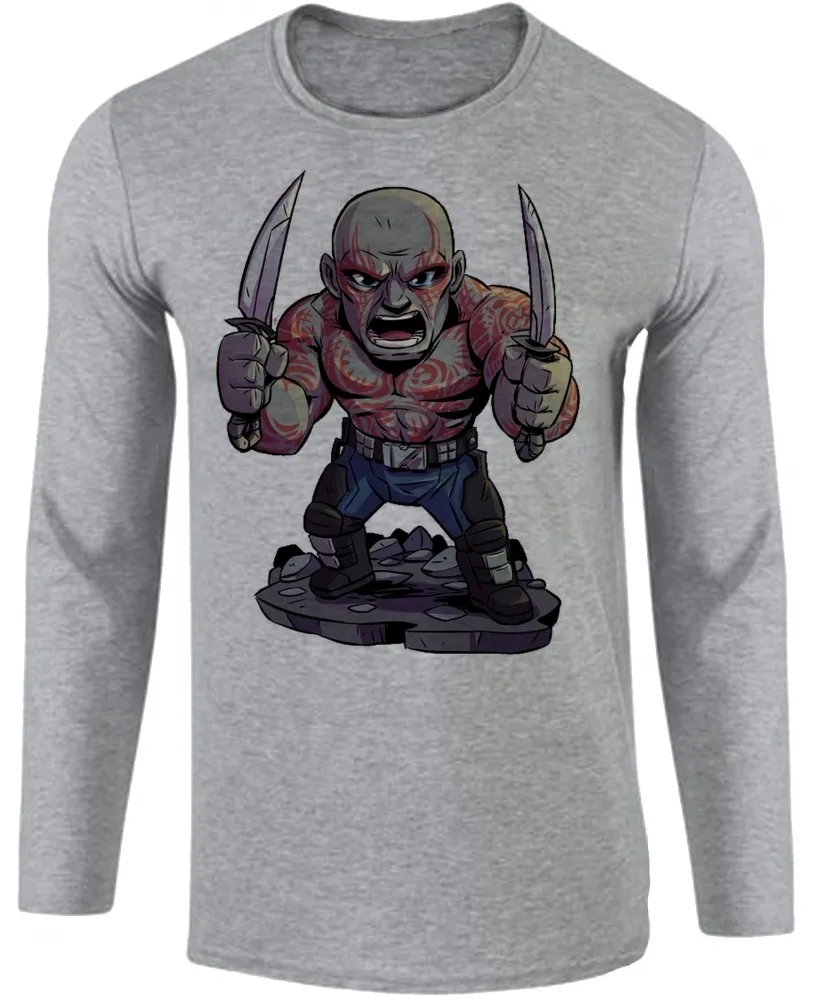 Camiseta manga longa Infantil ou Adulto Drax guardiões da galaxia