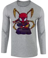 Camiseta manga longa Infantil ou Adulto Homem aranha traje tony Stark - Foto 2