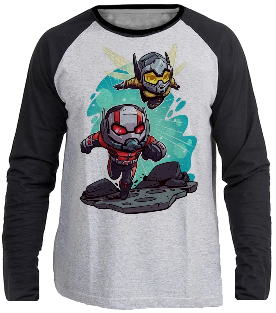 Camiseta manga longa Infantil ou Adulto Homem formiga vespa super herois Imagem