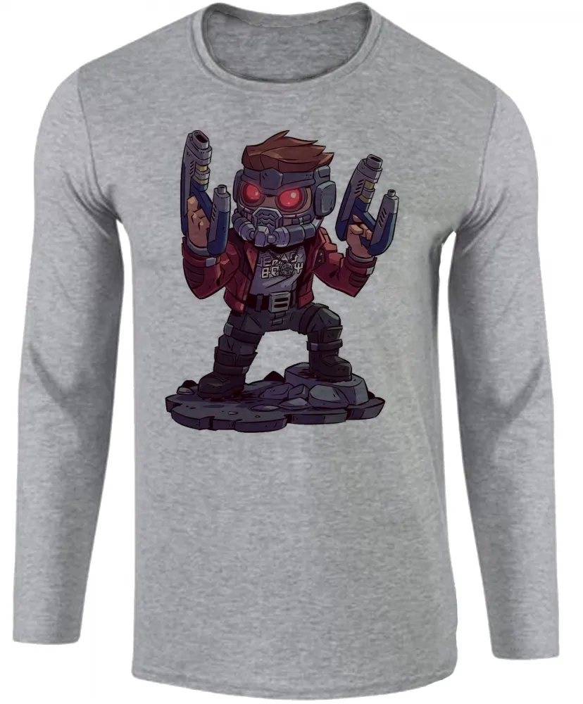 Camiseta manga longa Infantil ou Adulto Peter quill guardioes galaxia