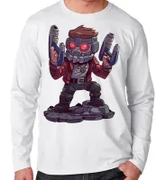 Camiseta manga longa Infantil ou Adulto Peter quill guardioes galaxia - Foto 2