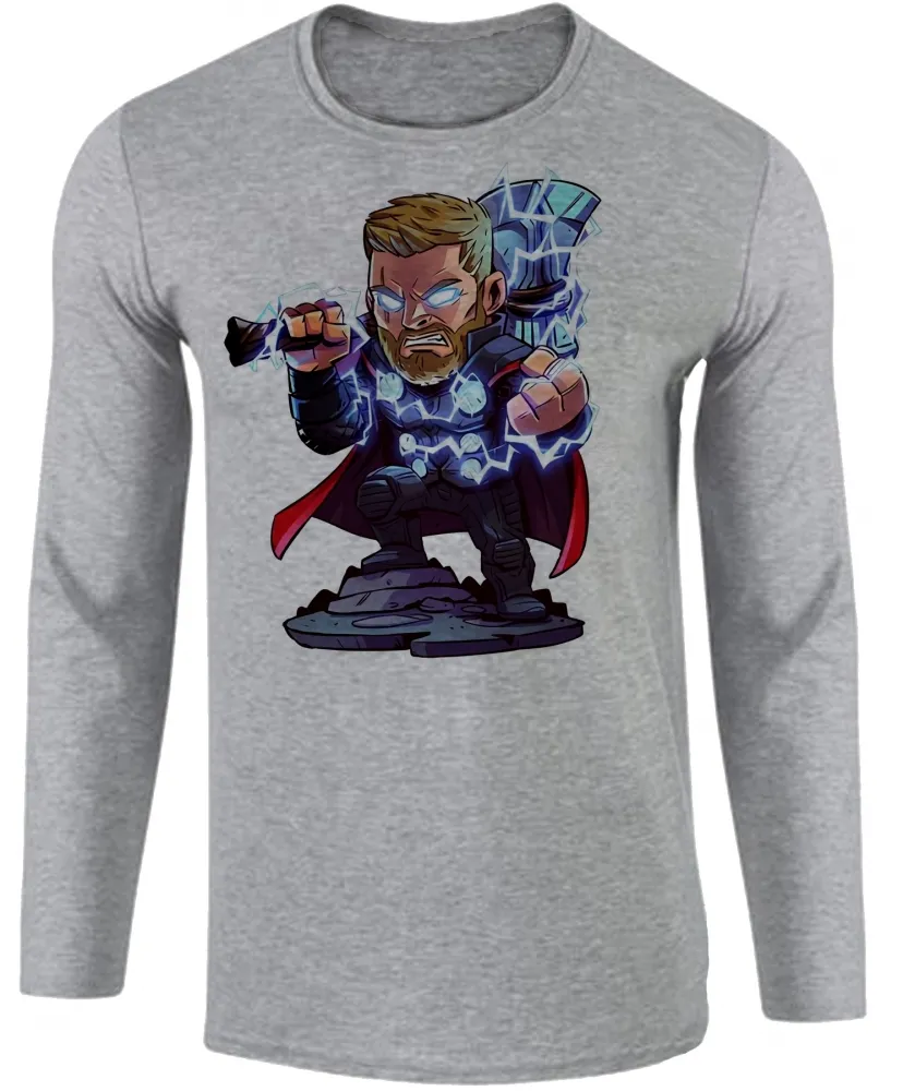 Camiseta manga longa Infantil ou Adulto thor martelo vingadores Imagem
