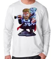 Camiseta manga longa Infantil ou Adulto thor martelo vingadores - Foto 2