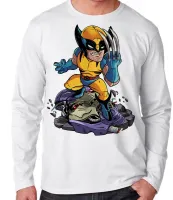 Camiseta manga longa Infantil ou Adulto Wolverine garra vingadores - Foto 3