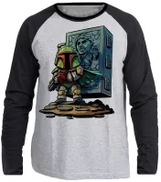 Camiseta manga longa Infantil ou Adulto boba fett han solo star wars - Foto 3