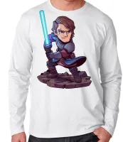 Camiseta manga longa Infantil ou Adulto Darth Vader anakin skywalker - Foto 3