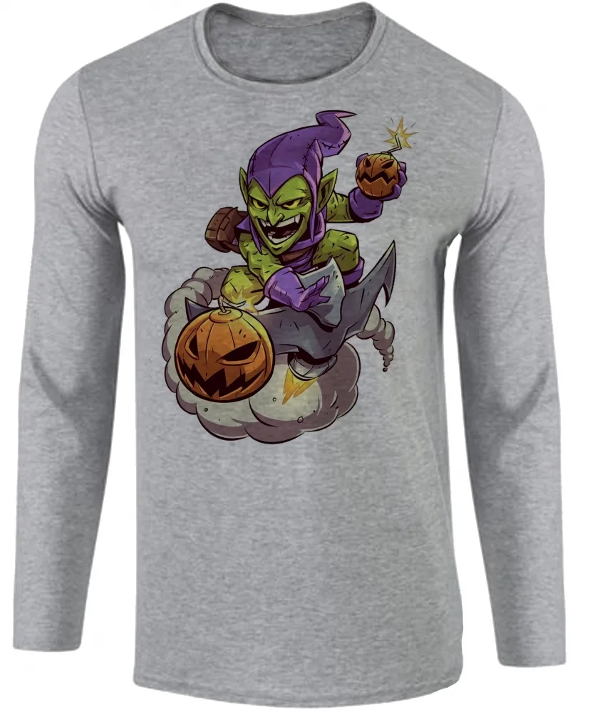 Camiseta manga longa Infantil ou Adulto Duende verde homem aranha vilão