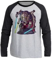 Camiseta manga longa Infantil ou Adulto General Grievous star wars - Foto 3