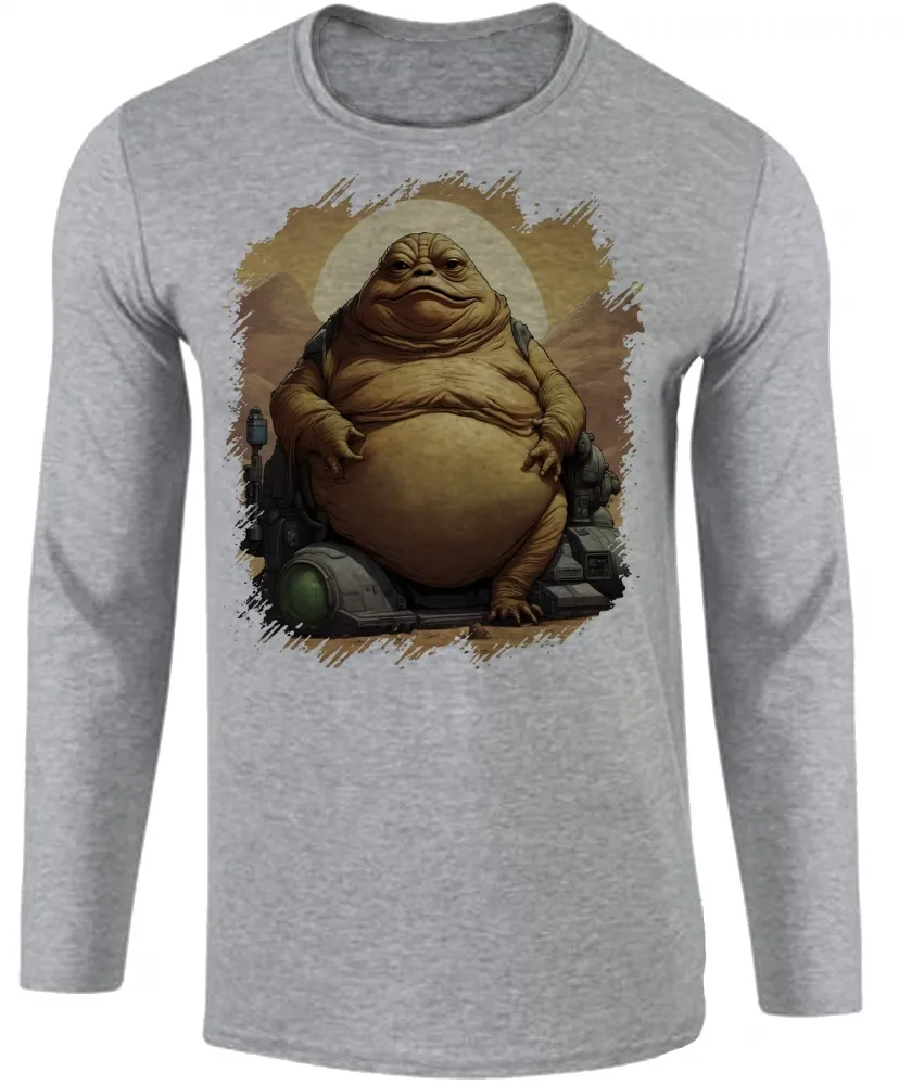 Camiseta manga longa Infantil ou Adulto Jabba hutt vilão star wars Imagem