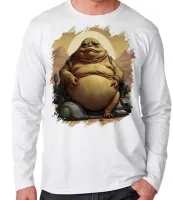 Camiseta manga longa Infantil ou Adulto Jabba hutt vilão star wars - Foto 2