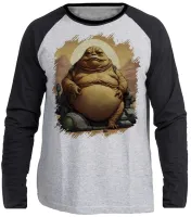 Camiseta manga longa Infantil ou Adulto Jabba hutt vilão star wars - Foto 3