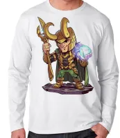 Camiseta manga longa Infantil ou Adulto Loki vilão vingadores e thor - Foto 2