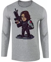 Camiseta manga longa Infantil ou Adulto Soldado invernal vilão capitão america - Foto 2